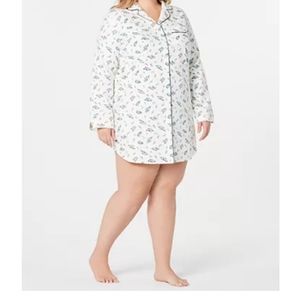 CHARTER CLUB COTTON FLANNEL SLEEPSHIRT NIGHTGOWN.